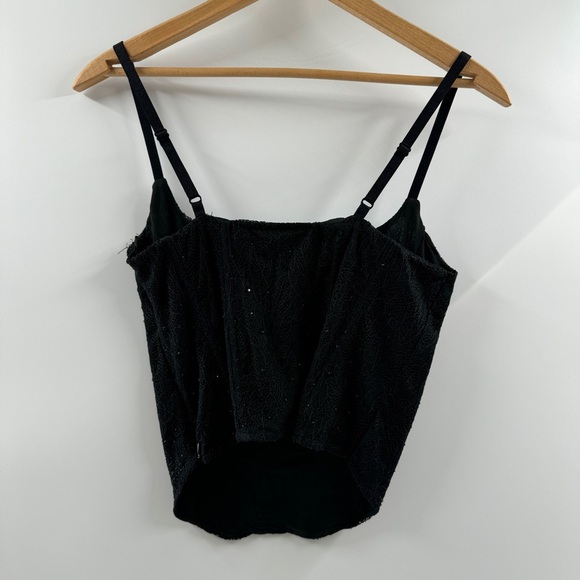 Forever 21 Black Corset Tank Top w/ Ombre Rhinestones – Size Medium (NWT) - Picture 5 of 6